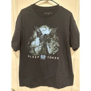 Sleep Token Band T-Shirt Mens XL Black Reaper Scythe Metal Band Tee 2023 Merch